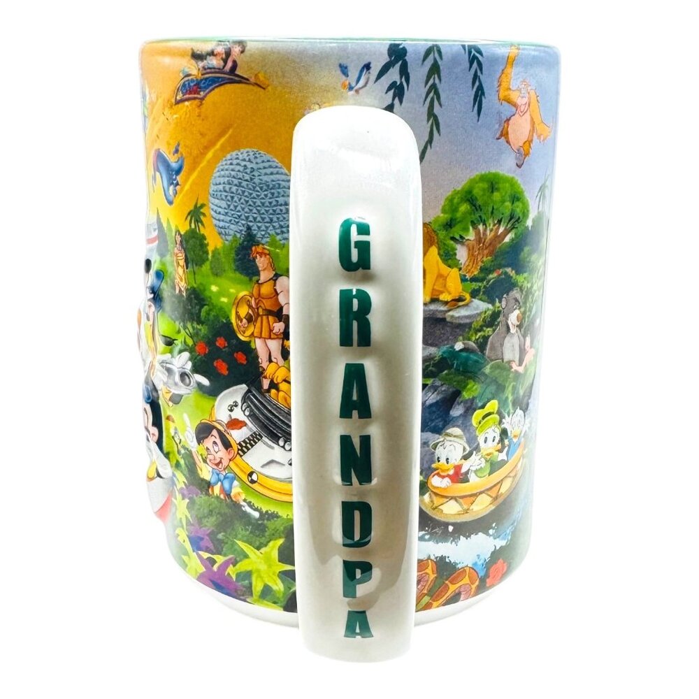 Walt Disney World Parks Grandpa Mug 16 Oz Ceramic Colorful Characters Vintage - Picture 3 of 9